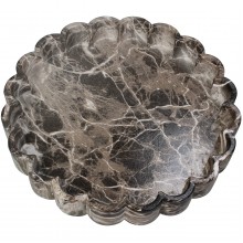 Кръгло декоративно плато 33х5см Marble кафяво